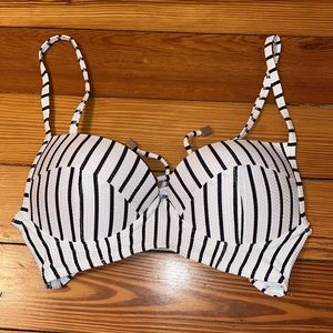 Rachel Roy Striped Bustier Bikini Top